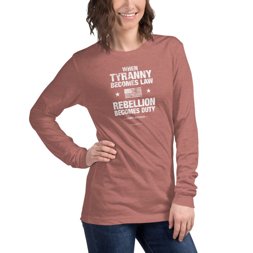 Rebellion Duty Bold Distressed – Women’s Long Sleeve Tee - Image 6