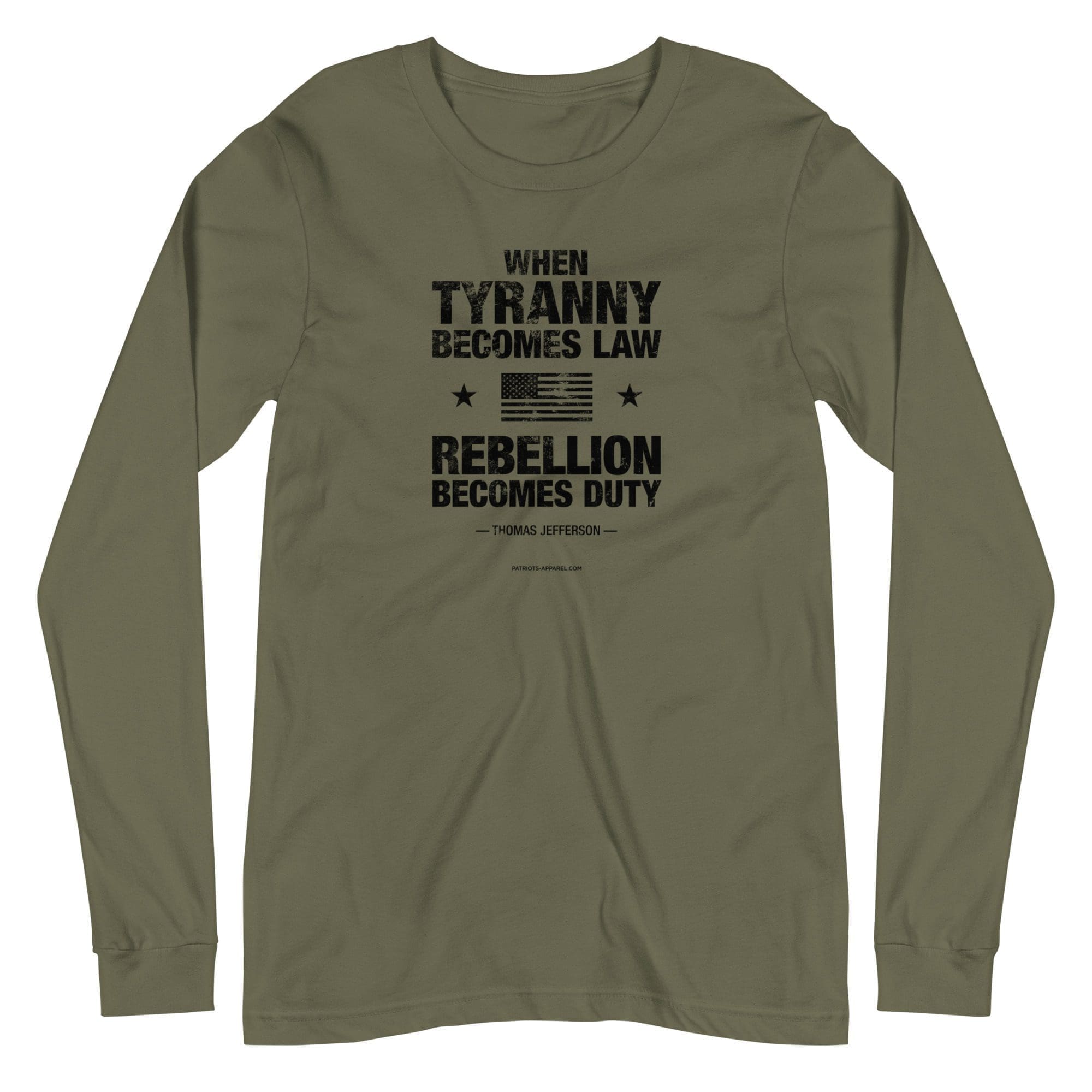 Rebellion Duty Bold Distressed - Men’s Long Sleeve Tee - Patriots Apparel