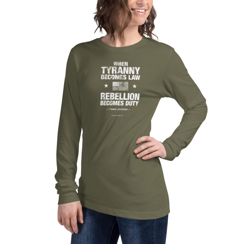 Rebellion Duty Bold Distressed – Women’s Long Sleeve Tee - Image 8